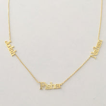 Load image into Gallery viewer, Personalized 3 Nameplate Necklace Custom Name