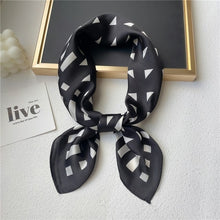 Load image into Gallery viewer, Plaid Silk Square Scarf Women Satin Shawl Wrap Hijab Female Hair Band