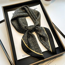 Load image into Gallery viewer, Plaid Silk Square Scarf Women Satin Shawl Wrap Hijab Female Hair Band