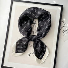 Load image into Gallery viewer, Plaid Silk Square Scarf Women Satin Shawl Wrap Hijab Female Hair Band