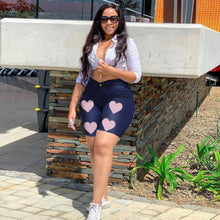 Load image into Gallery viewer, Plus Size Summer Denim Shorts Women Daily Casual Printed Tight Fitting