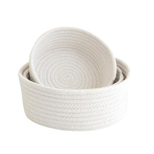 Load image into Gallery viewer, Round Small Hand-woven Basket Tabletop Snacks Debris Basket Storage