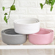 Load image into Gallery viewer, Round Small Hand-woven Basket Tabletop Snacks Debris Basket Storage