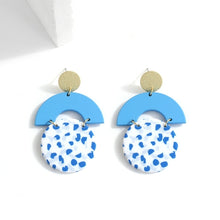 Load image into Gallery viewer, AENSOA Unique Colorful Abstract Pattern Polymer Clay Earrings for