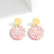 Load image into Gallery viewer, AENSOA Unique Colorful Abstract Pattern Polymer Clay Earrings for