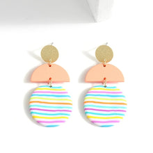 Load image into Gallery viewer, AENSOA Unique Colorful Abstract Pattern Polymer Clay Earrings for