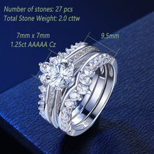 Load image into Gallery viewer, Newshe Luxury Solid 925 Sterling Silver Wedding Engagement Rings Set