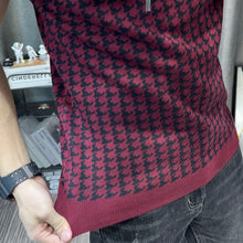 Load image into Gallery viewer, 2022 Spring Short Sleeve Sweater T-shirt Men Plaid Knitted Thickened