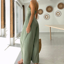 Load image into Gallery viewer, Single Shoulder Sling Rompers Loose Jumpsuit Solid Vintage Wide Leg