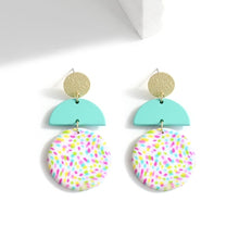 Load image into Gallery viewer, AENSOA Unique Colorful Abstract Pattern Polymer Clay Earrings for