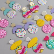 Load image into Gallery viewer, AENSOA Unique Colorful Abstract Pattern Polymer Clay Earrings for