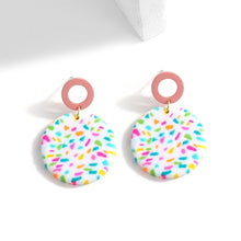 Load image into Gallery viewer, AENSOA Unique Colorful Abstract Pattern Polymer Clay Earrings for
