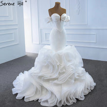 Load image into Gallery viewer, Serene Hill White Mermaid Plus Size High end Wedding Dresses 2020