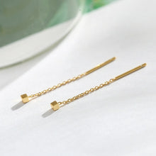 Load image into Gallery viewer, Simple Style Box Chain Tassel Drop Earrings For Women Long Dangle