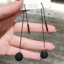 Load image into Gallery viewer, Simple Style Box Chain Tassel Drop Earrings For Women Long Dangle