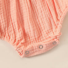 Load image into Gallery viewer, Summer Newborn Infant Baby Girls Romper + Headband Muslin Sleeveless
