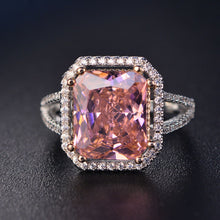 Load image into Gallery viewer, Top Quality 925 Silver Jewelry Sets Pink Quartz Cubic Zircon Ring