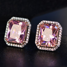 Load image into Gallery viewer, Top Quality 925 Silver Jewelry Sets Pink Quartz Cubic Zircon Ring