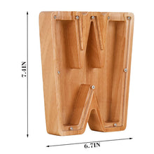 Load image into Gallery viewer, Twenty six Letter Piggy Bank Wooden Coin Money Saving Box Jar Coins