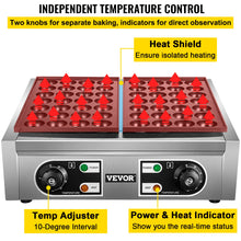 Load image into Gallery viewer, Vevor Electric Takoyaki Maker Commercial Takoyaki Machine Non Stick