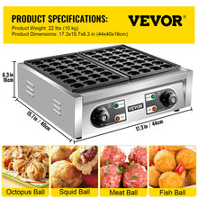 Load image into Gallery viewer, Vevor Electric Takoyaki Maker Commercial Takoyaki Machine Non Stick