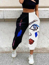 Load image into Gallery viewer, Leopard Print Stitching Women Pants Spring Elastic Waist Slim Long