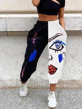 Load image into Gallery viewer, Leopard Print Stitching Women Pants Spring Elastic Waist Slim Long