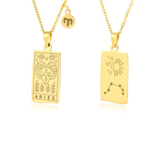 Load image into Gallery viewer, Vintage Zodiac Necklace For Women Gold Stainless Steel Constellation