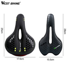 Load image into Gallery viewer, WEST BIKING Bicycle Saddle with Tail Light Thicken Widen MTB Soft