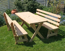 Load image into Gallery viewer, Creekvine Designs Cedar Picnic Table with Backed Benches 6Ft