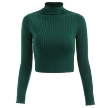 Load image into Gallery viewer, Women Wear Autumn Knitting High Collar Long Sleeve Shirt Sexy Slim