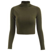 Load image into Gallery viewer, Women Wear Autumn Knitting High Collar Long Sleeve Shirt Sexy Slim