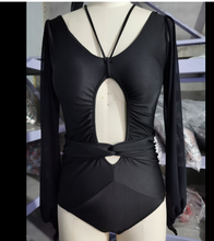 Load image into Gallery viewer, Vintage One Piece Swimsuit Female 2022 Long Sleeve Swimwear Women Plus Size Bathing Suit Print Bandage Summer Bathers Monokini