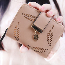 Load image into Gallery viewer, best sale wallet women Leaf Bifold PU Leather