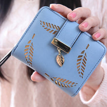 Load image into Gallery viewer, best sale wallet women Leaf Bifold PU Leather