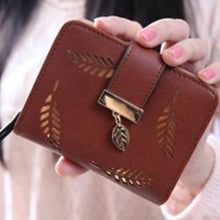 Load image into Gallery viewer, best sale wallet women Leaf Bifold PU Leather