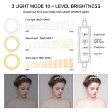 Load image into Gallery viewer, 10 " Ring Light Camera Tripod Mini Camera Holder Slip Clip Set