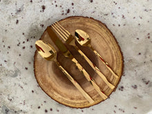 Load image into Gallery viewer, 24-Piece Stainless Steel Satin Finish Cutlery Set Rose Gold Collection