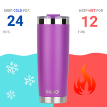 Load image into Gallery viewer, DRINCO® 20oz Insulated Tumbler w/Spill Proof Lid, 2 Straws(Purple)