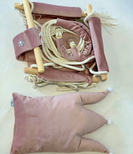 Load image into Gallery viewer, Swing with crown shaped cushion, dusty pink