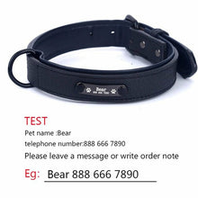 Load image into Gallery viewer, Dog Collar Sturdy Personalized Dog Collar Leather Padded Pet ID