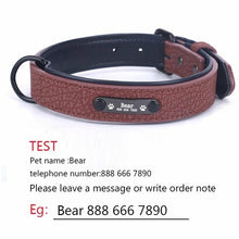 Load image into Gallery viewer, Dog Collar Sturdy Personalized Dog Collar Leather Padded Pet ID