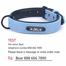 Load image into Gallery viewer, Dog Collar Sturdy Personalized Dog Collar Leather Padded Pet ID