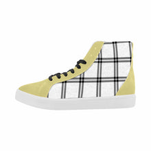 Load image into Gallery viewer, Buffalo Plaid Black and White High Top Canvas Womens Shoes