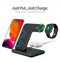 Load image into Gallery viewer, Ninja 15W 3 in 1 Fast Wireless Charging Station for Mobile Phones