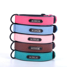 Load image into Gallery viewer, Dog Collar Sturdy Personalized Dog Collar Leather Padded Pet ID