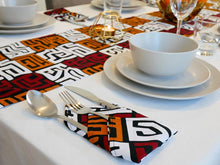 Load image into Gallery viewer, African MudCloth Table Runner with Napkins Dinning Table Set /