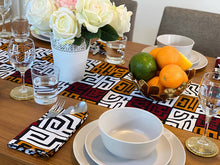 Load image into Gallery viewer, African MudCloth Table Runner with Napkins Dinning Table Set /