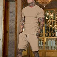 Load image into Gallery viewer, Short Sleeve T-shirt Men Set Two Pieces | Shorts Two Piece Set Men
