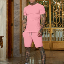 Load image into Gallery viewer, Short Sleeve T-shirt Men Set Two Pieces | Shorts Two Piece Set Men

